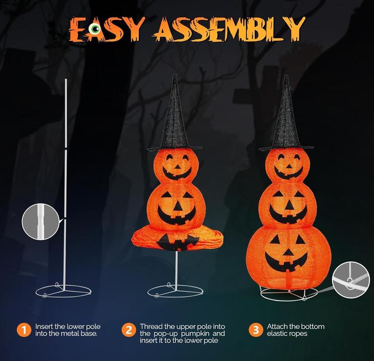 Fright Glow™ Light-Up Pumpkin Witch