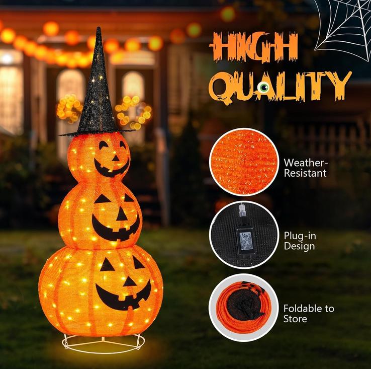 Fright Glow™ Light-Up Pumpkin Witch