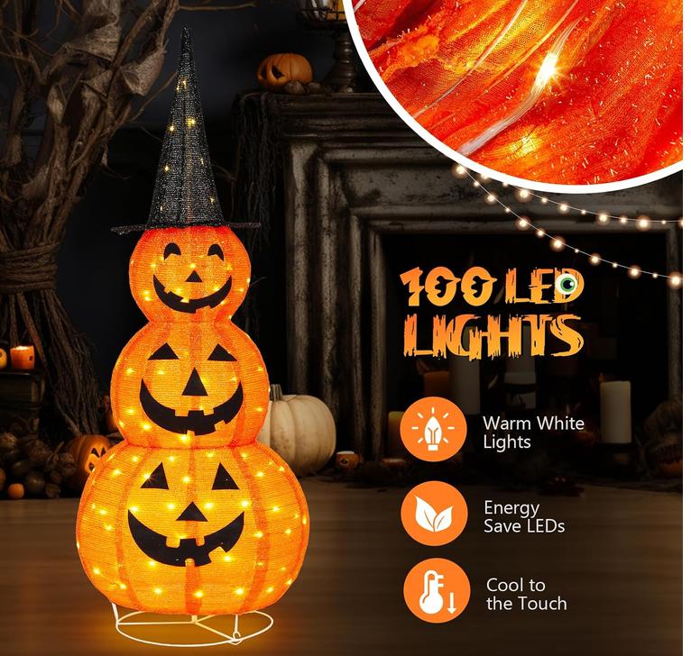 Fright Glow™ Light-Up Pumpkin Witch