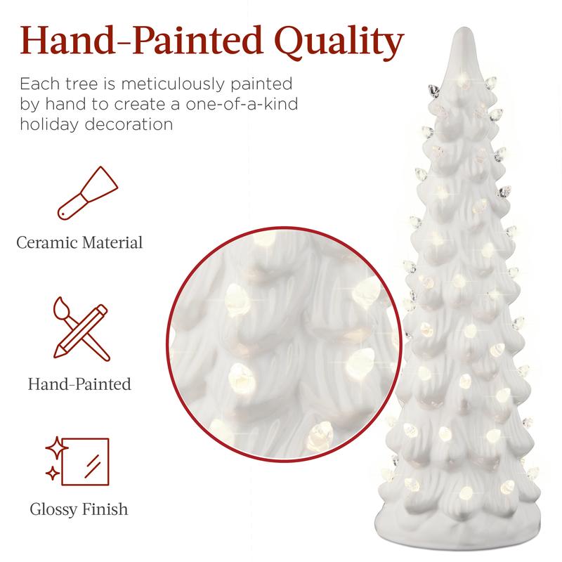 Velmora™ Pre-Lit Ceramic Tabletop Christmas Tree – Set of 3 🎄