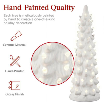 Velmora™ Pre-Lit Ceramic Tabletop Christmas Tree – Set of 3 🎄