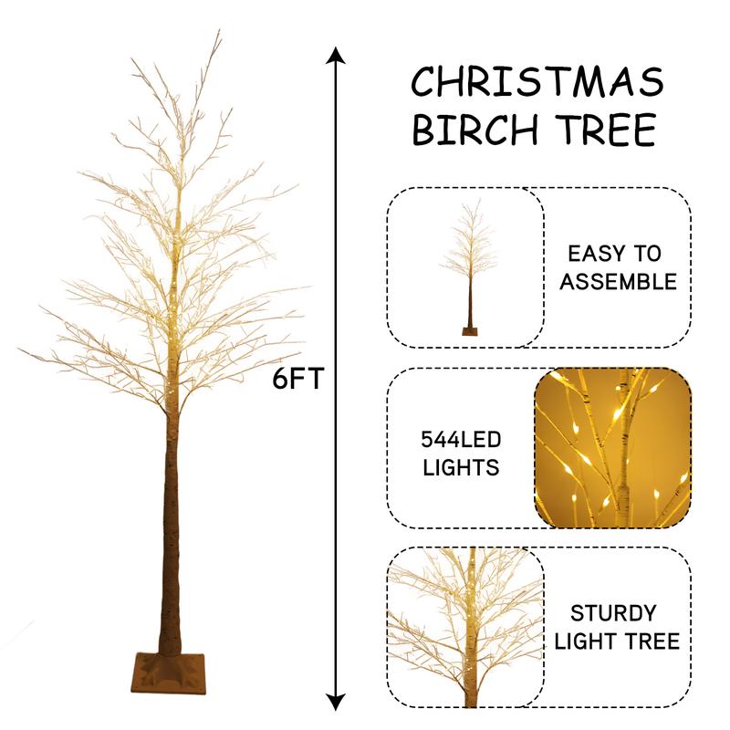 Velmorah™ 6FT Pre-Lit Birch Christmas Tree ✨
